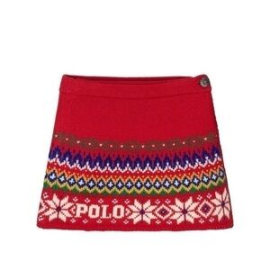 NWT Polo Ralph Lauren Fair Isle Cotton Wool Blend‎ Knit Skirt